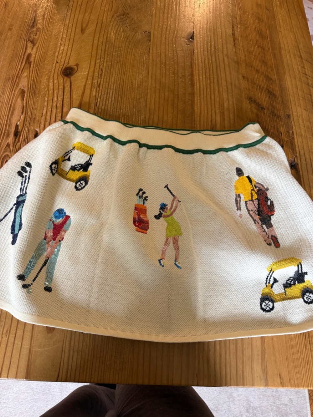 Knit Golf themed mini skirt